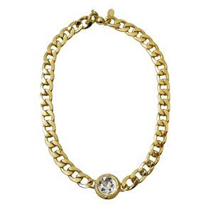 ALEXA RAE Firenze curb chain necklace w rhinestone